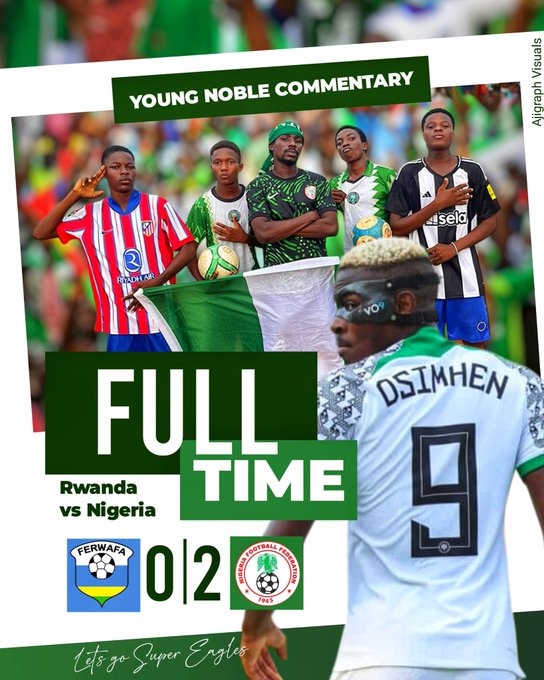  非洲世預(yù)賽小組賽-尼日利亞2-0盧旺達仍居小組第4，奧斯梅恩雙響