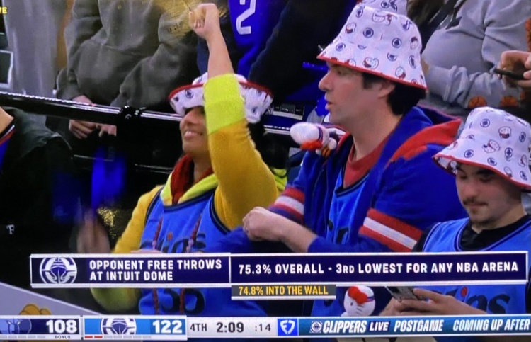  對(duì)手在直覺(jué)巨蛋罰球命中率75.3%&所有球館第3低 面對(duì)球迷墻74.8%