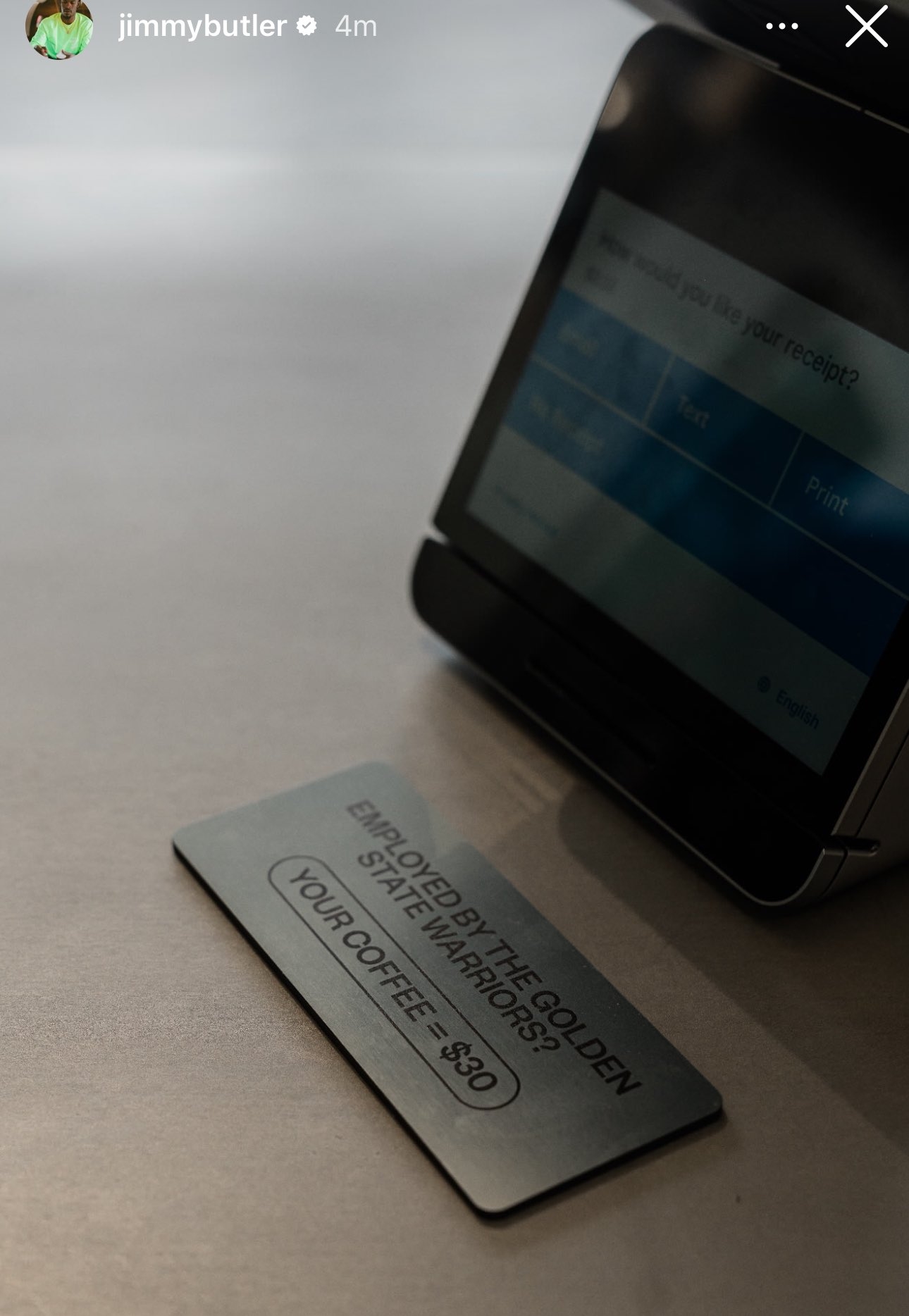  ??巴特勒咖啡店給勇士人設(shè)置折扣價：只要30刀一杯