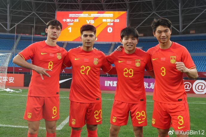  成功復(fù)仇韓國，U22國足球員徐彬曬照：至少證明我們比兩年前強了