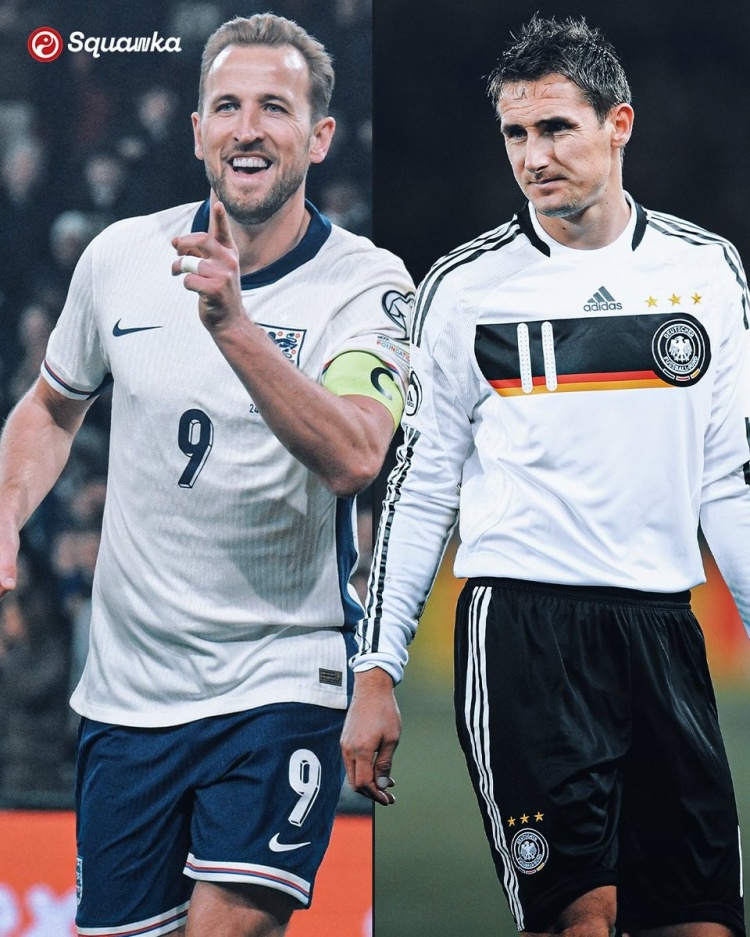  71球！凱恩國(guó)家隊(duì)生涯進(jìn)球數(shù)超越希勒+歐文總和，追平克洛澤