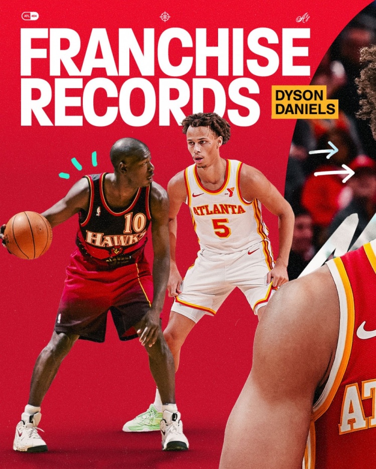  亞特蘭大神偷！丹尼爾斯本賽季已搶斷213次 創(chuàng)老鷹隊史新紀錄！