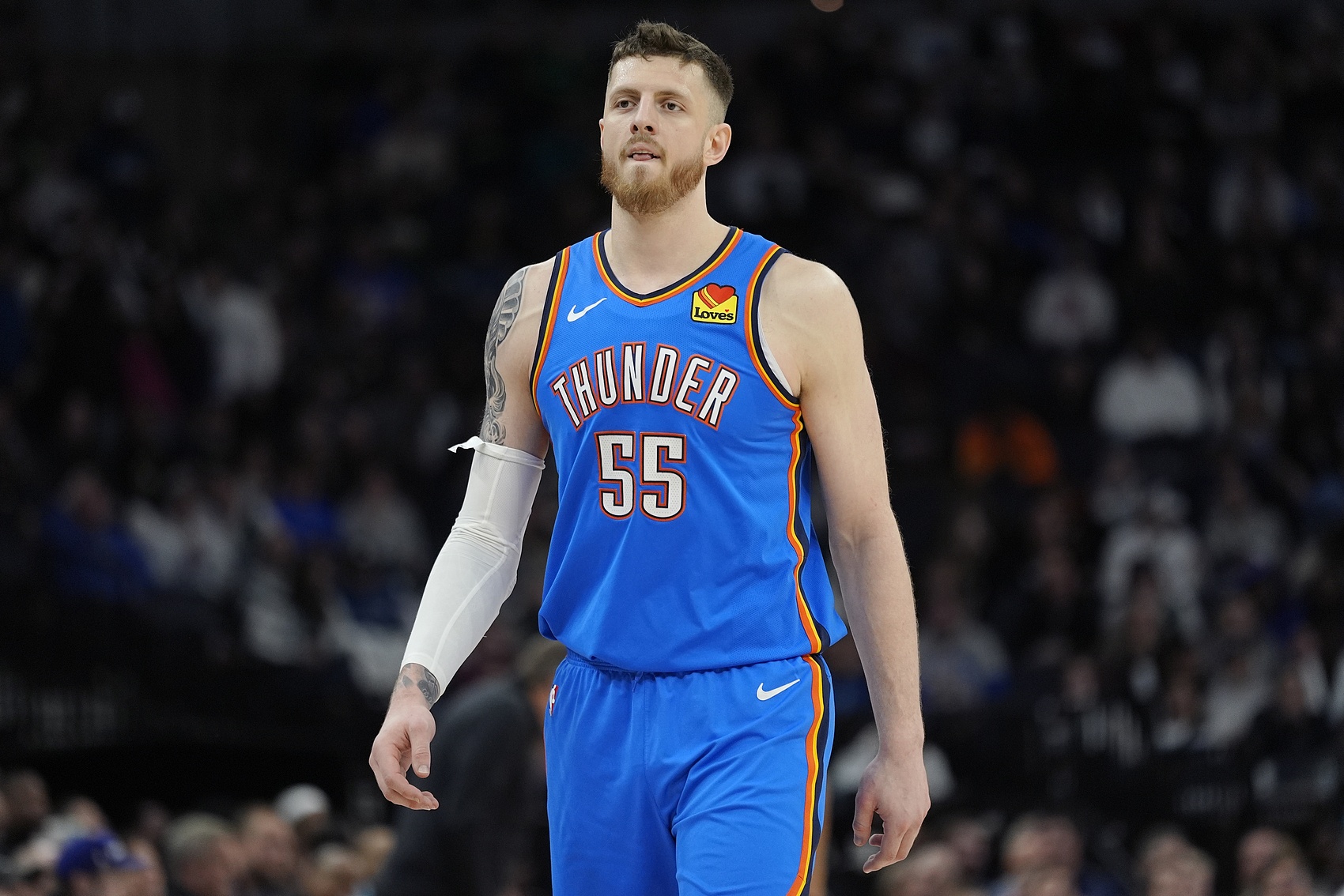  下半場(chǎng)傷退！雷霆官方：哈滕因左臀部酸痛本場(chǎng)比賽不會(huì)回歸