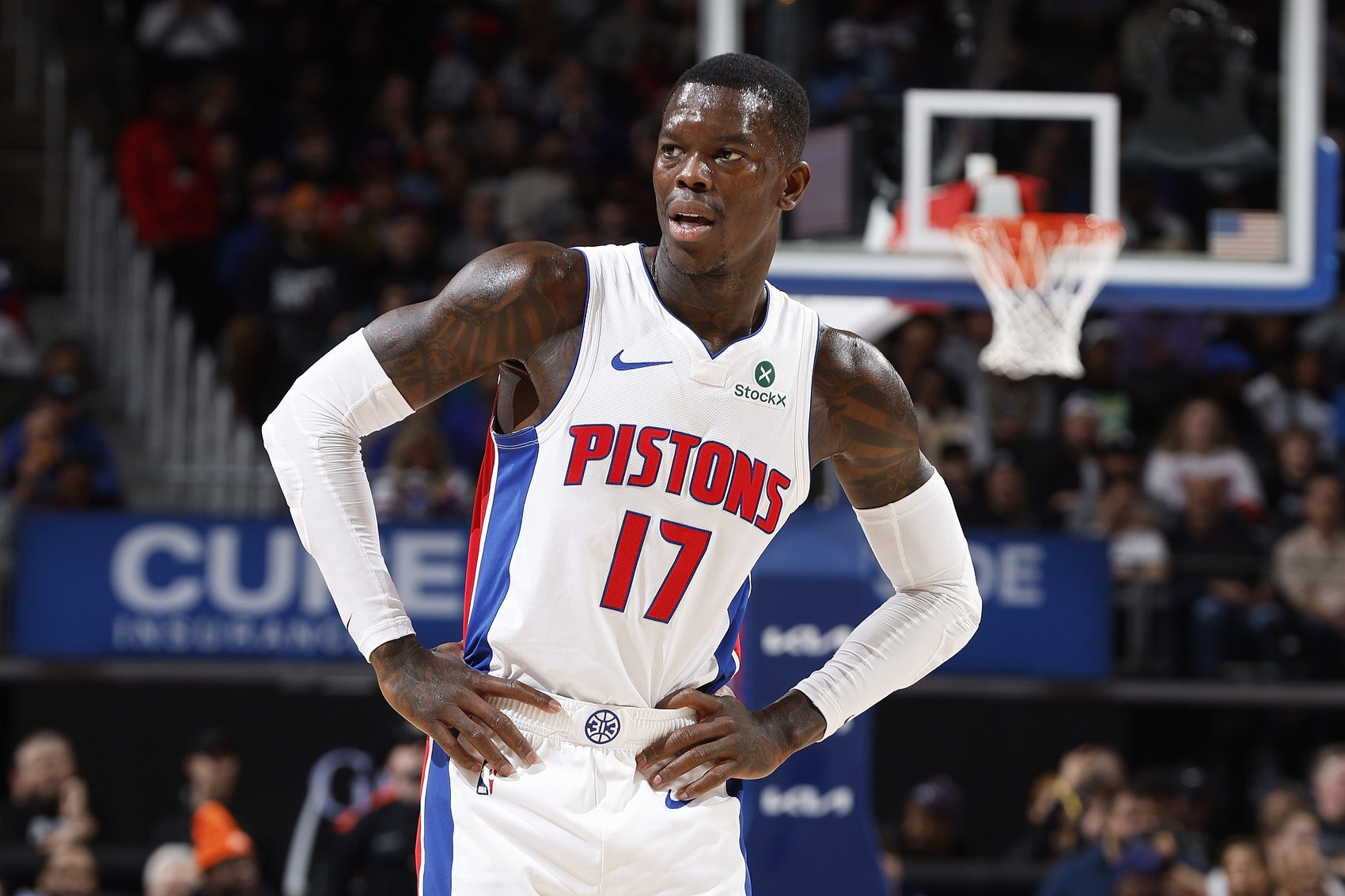  手感不佳！施羅德上半場(chǎng)5投1中得到4分1助